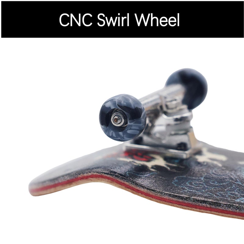 RACOFSB Pro Fingerboard 34mm Wooden Board Professional Finger Skateboard Trucks CNC Swirl Wheels (Dragon) - Image 5