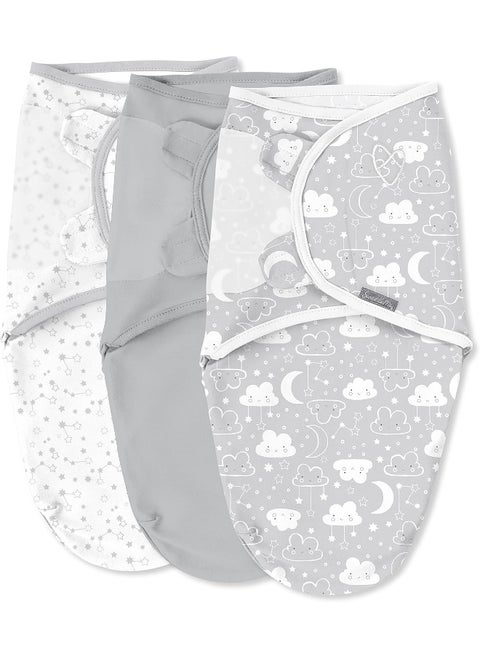 SwaddleMe by Ingenuity Original Swaddle - Size Small/Medium, 0-3 Months, 3-Pack (Starry Night)