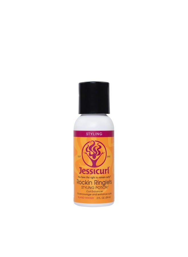 , Rockin' Ringlets Styling Potion, Island Fantasy, 8 Fl oz. Curl Enhancer with Flaxseed Extract, Curl Defining Styler for Curly Hair and Frizz Control