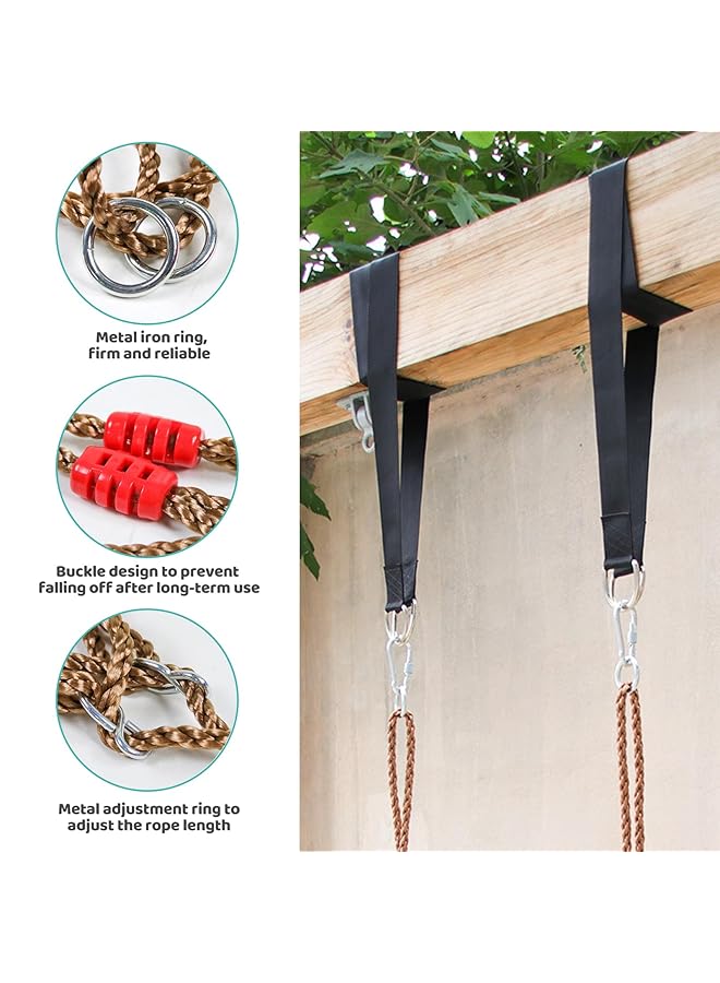 Sumkyle Plastic Swing Seat Kids Swing Seat With Adjustable Rope And 2 Carabiners Outside Swing Seat Strong Tree Swing For Playground Backyard Holds100Kg For 3 10 Years Kids Children - Image 4