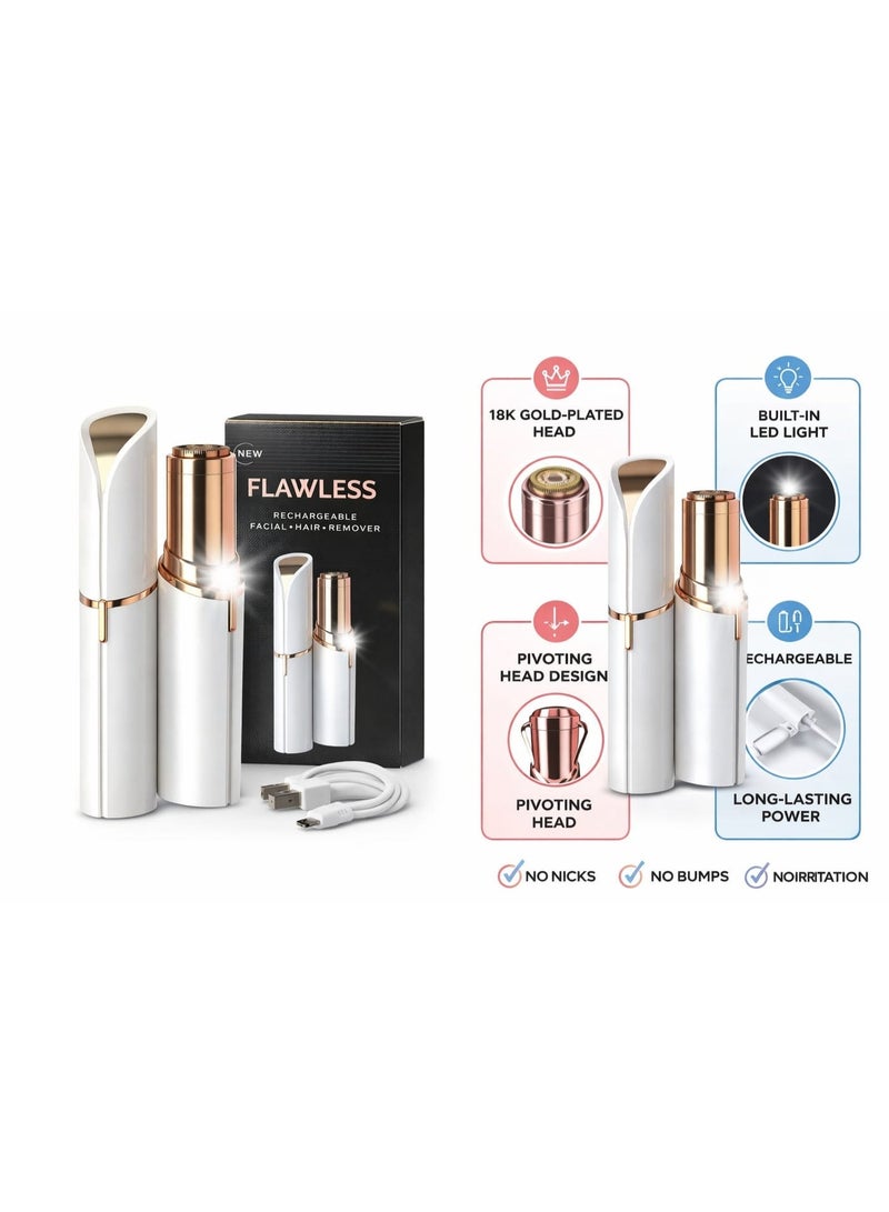 فلوليس مزيل شعر الوجه فلاوليس Flawless Facial Hair Remover للنساء – شحن USB – بدون ألم أو تهيج – مناسب للبشرة الحساسة - Image 3