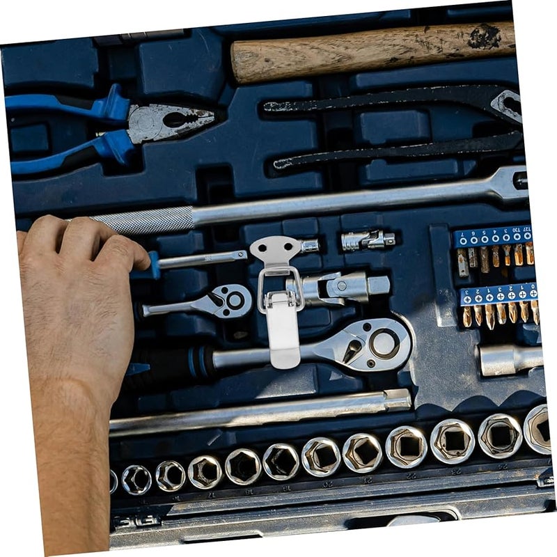 Stainless Steel Spring Loaded Toggle Latch Hasp for Toolboxes Cabinets Luggage Quick Access Secure Locking - Image 5