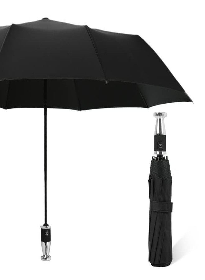 Calpix Windproof Travel Umbrella with Stylish Curved Handle | Large Compact Automatic Open Close Umbrella for Men & Women | Lightweight Waterproof Golf Umbrella with Strong Fiberglass Ribs - Image 1