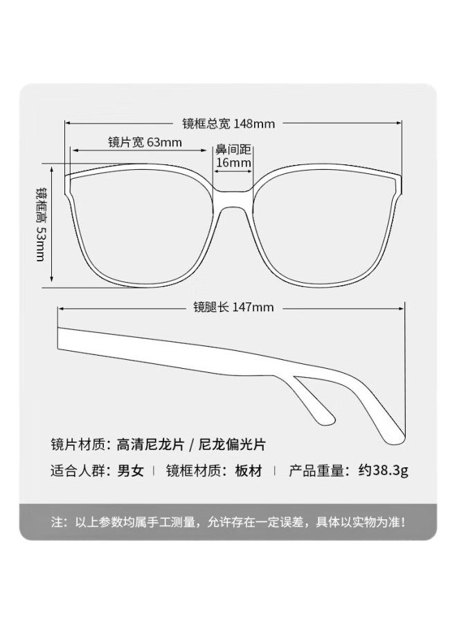 PARZIN Polarized Sunglasses Men Fan Chengcheng Same Style Black Square Frame Sunscreen Driving Glasses Sunglasses Women Trendy Gift 91711 - Image 2