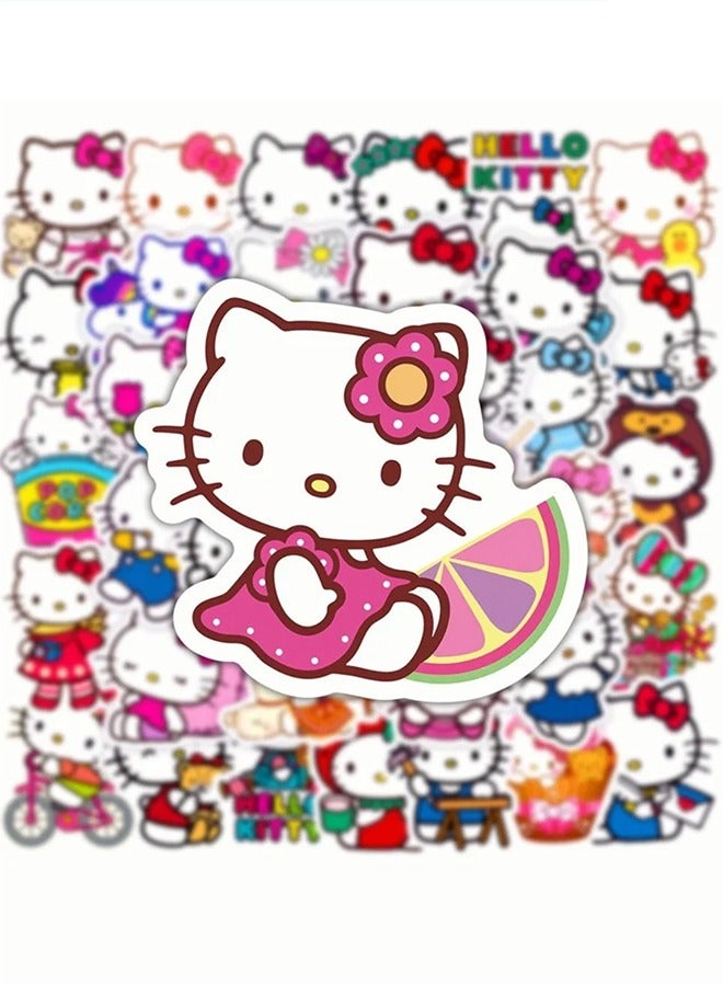 50-Piece Hello Kitty Waterproof Stickers Kawaii For Laptop Suitcase Stationery Waterproof Decals Graffiti Kids Toys Gifts - Image 2