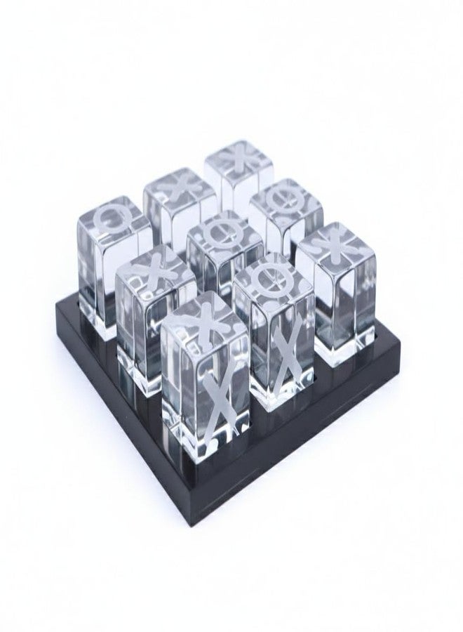 TrenDec Acrylic Tic Tac Toe Game Set with Resin Tray, Clear and White, 23x23x7 cm, Indoor and Outdoor Use, Decorative Game Board - Image 3