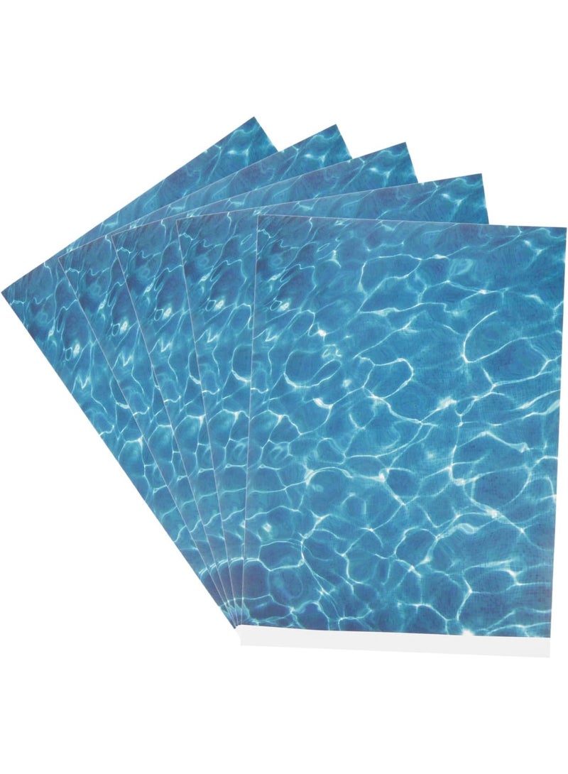 5 Sheets, Modeling Materials Diorama Sand Paper Fake Scene Landscape Decor,Diorama Water Wave Stickers， Artificial Water Ripple Decor Miniature Basing Gel Plastic - Image 1