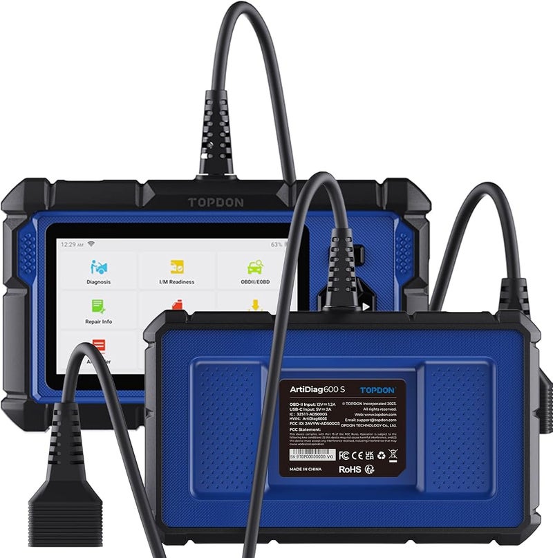 توب دون 1٫ أداة تشخيص سيارات TOPDON OBD2 Code Reader Scanner ArtiDiag600S، تدعم إعادة ضبط أنظمة الوقود (Oil/BMS)، ونظام الفرامل المانعة للانغلاق (ABS)، ونظام التحكم في الثبات (SAS)، ونظام المساعدة على الانطلاق (EPB)، وفلتر الغبار (DPF)، ونظام مراقب - Image 4