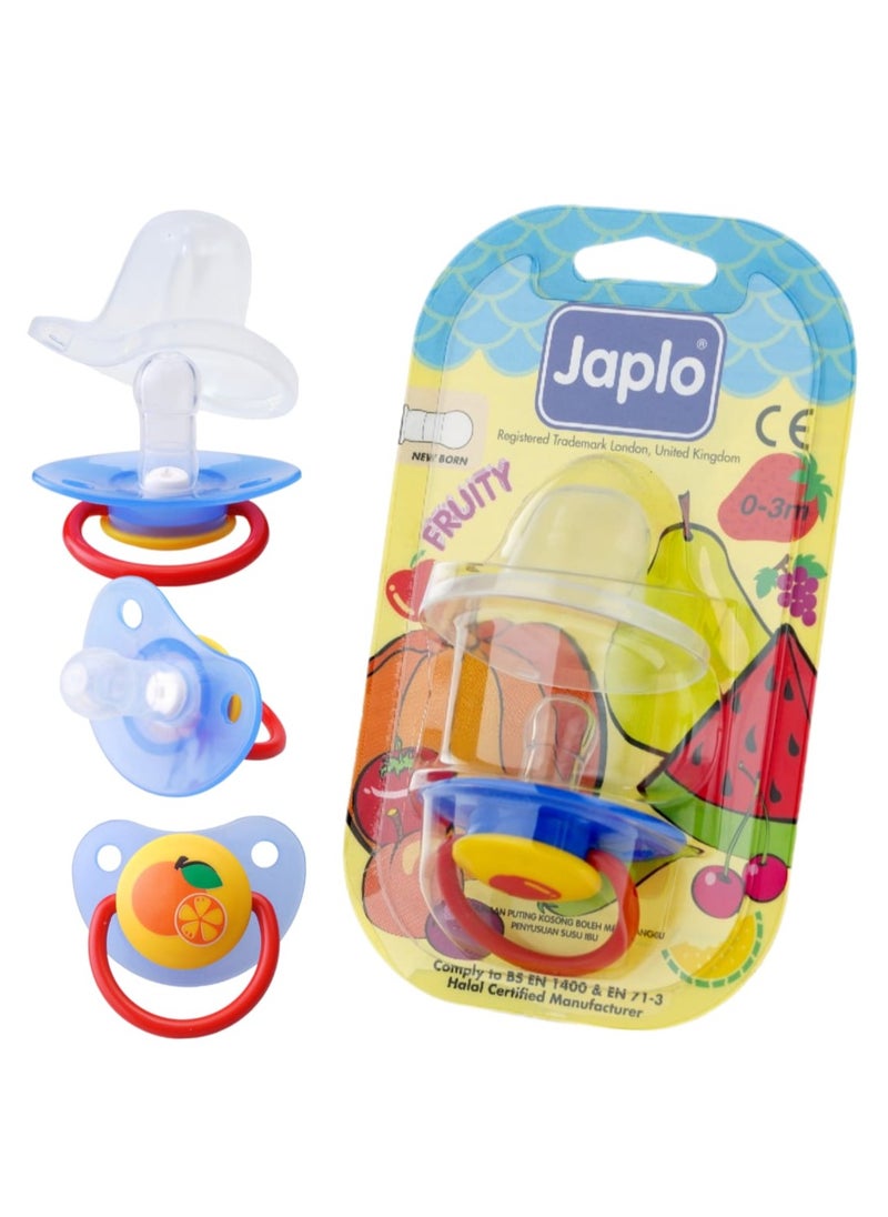 Japlo Japlo Fruity new born 0-3 M  soother(Pacifier with cover & Glow In The Dark)  - Image 1