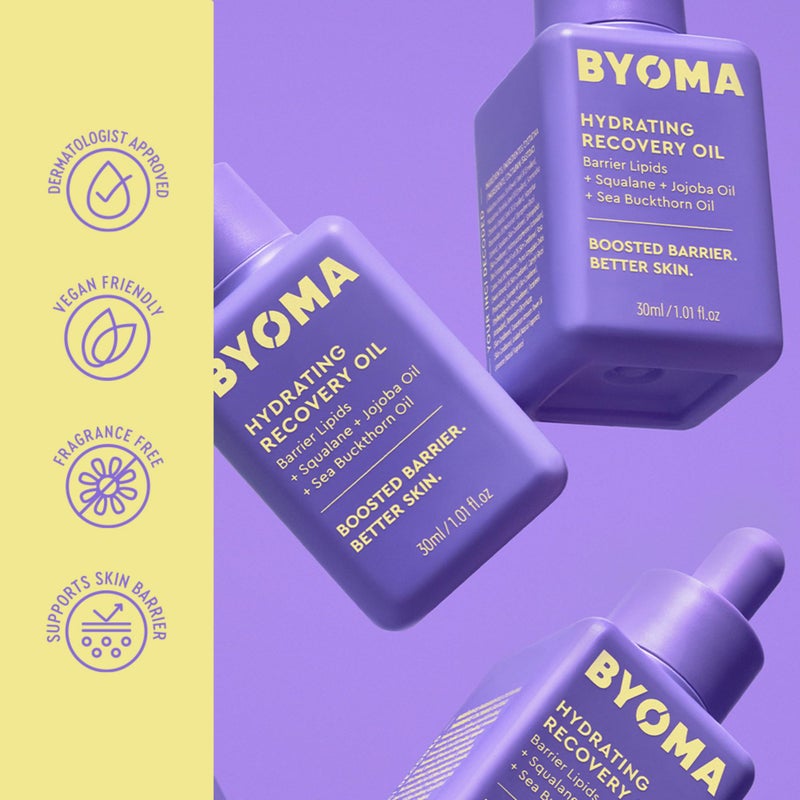 BYOMA Hydrating Recovery Oil - Luxury Face Oil with Squalane, Jojoba Oil & Seabuckthorn Oil - Instant Radiant and Glowy Skin - Barrier Repair Facial Oil - 1.01 fl. oz - Image 5