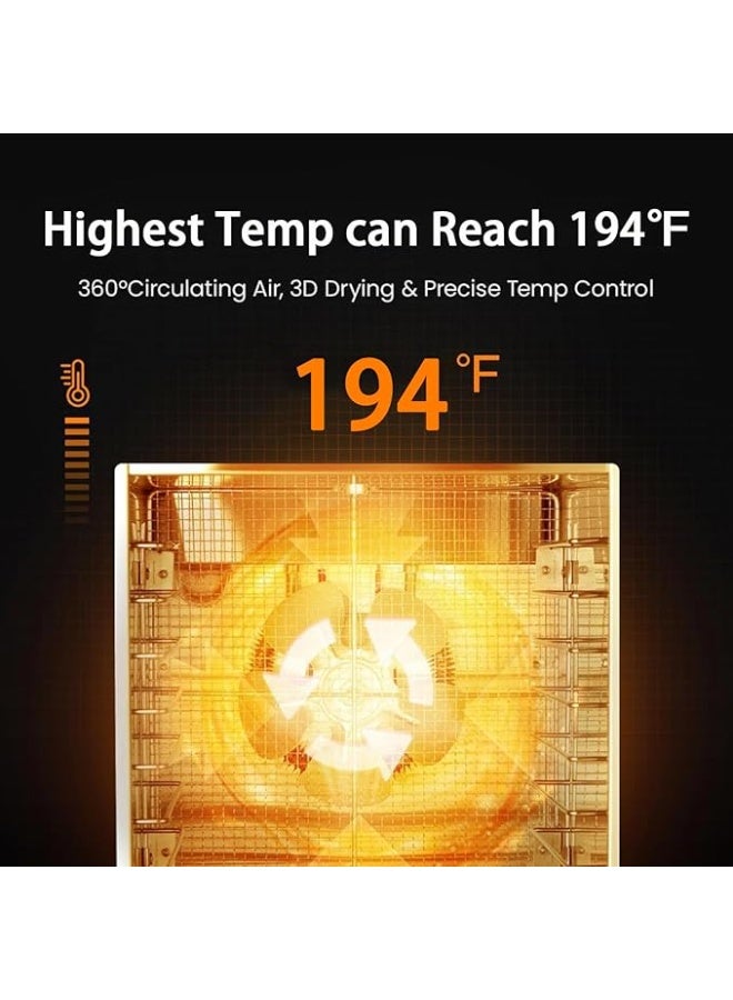 DUNISO Food Dehydrator Machine, Food Dehydrated Dryer，6 Layer Stainless Steel Trays Dryer with Digital Adjustable Timer & Temperature Control，Visualization，Easy to Clean，for Fruit, Herbs, Meat, Vegetables, Dog Treats, Yogurt - Image 4