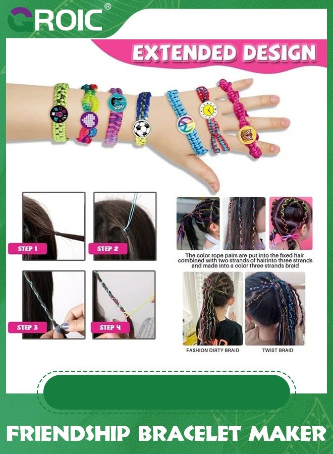 GROIC Friendship Bracelet Making Kit for Girls, Arts Crafts Kids String Bracelets Maker Set, DIY Arts and Crafts String Maker Tool, Best Gift Ideas for Kids Travel Activity Set Crafts Bracelet Making Kit - Image 3