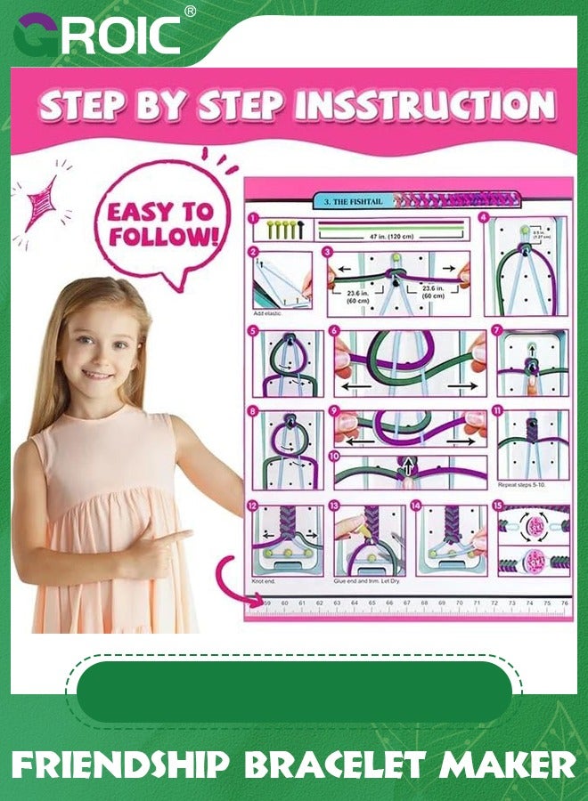 GROIC Friendship Bracelet Making Kit for Girls, Arts Crafts Kids String Bracelets Maker Set, DIY Arts and Crafts String Maker Tool, Best Gift Ideas for Kids Travel Activity Set Crafts Bracelet Making Kit - Image 4