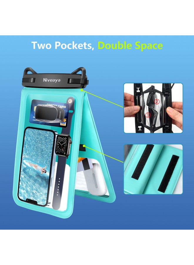 Niveaya Niveaya [Up to 10.5"]Waterproof Phone Pouch - 2 Pack, Waterproof Phone Lanyard Case with iPhone 16/15/14/13/12 Pro Max up to 9.5", Phone Dry Bags for Vacation Beach Pool Kayak Cruise Travel Essentials  - Image 3