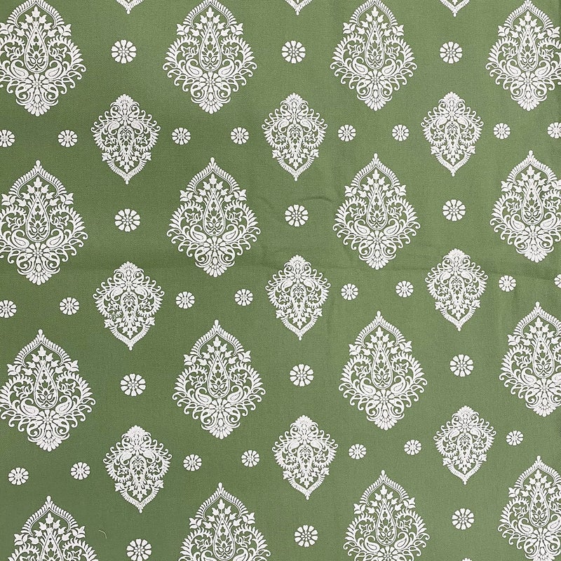 Swayam Green,White 100% Cotton Gharana Dinner Napkin Set of 6 pcs - Image 3
