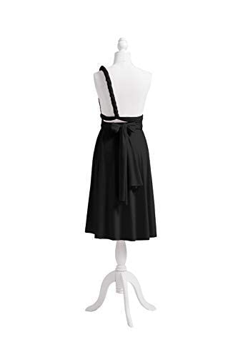 72styles Knee Length Short Infinity Dresses Bridesmaid Dresses Midi Convertible Transformer Multiway Twist Wrap Dresses Gown Black - Image 4