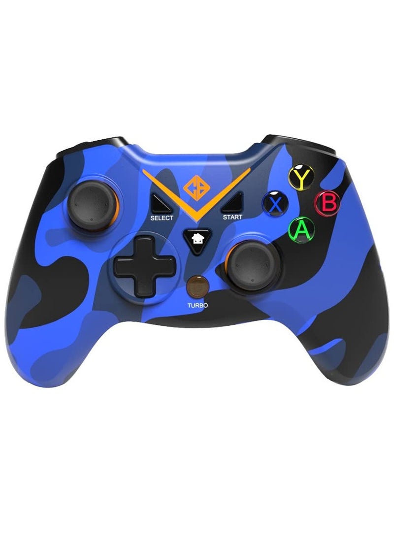 لوحة ألعاب لاسلكية C3070W Nebula 2.4G (أزرق مموه) | تدعم أجهزة الكمبيوتر الشخصية/PS3 | Windows XP/7/8/10 | ملمس مطاطي | وحدة تحكم ألعاب الفيديو | قبضة محسنة | مشغلات مزدوجة - Image 2