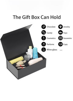 Generic Black Luxury Magnetic Gift Box with Lid, Ribbons and Gift Bag, Medium Size-9.4x7x3 Inches, Great for Christmas, New Year, Wedding, Birthdays, Man  - Image 5