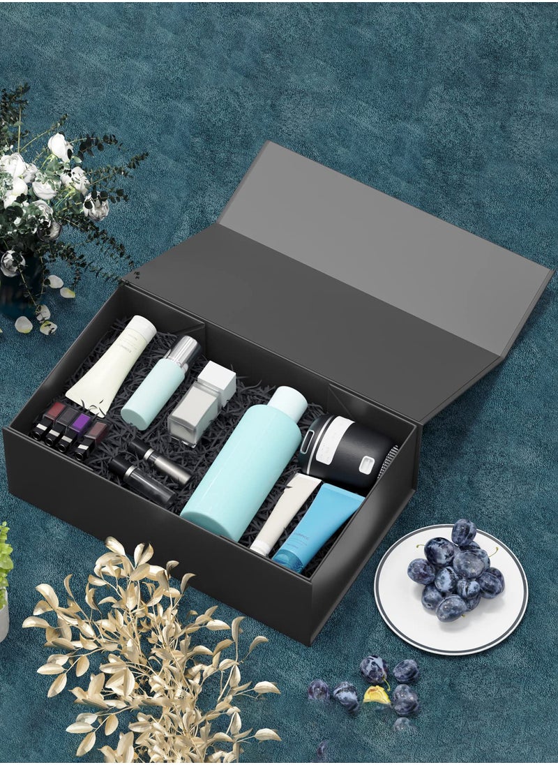 Generic Black Luxury Magnetic Gift Box with Lid, Ribbons and Gift Bag, Medium Size-9.4x7x3 Inches, Great for Christmas, New Year, Wedding, Birthdays, Man  - Image 4