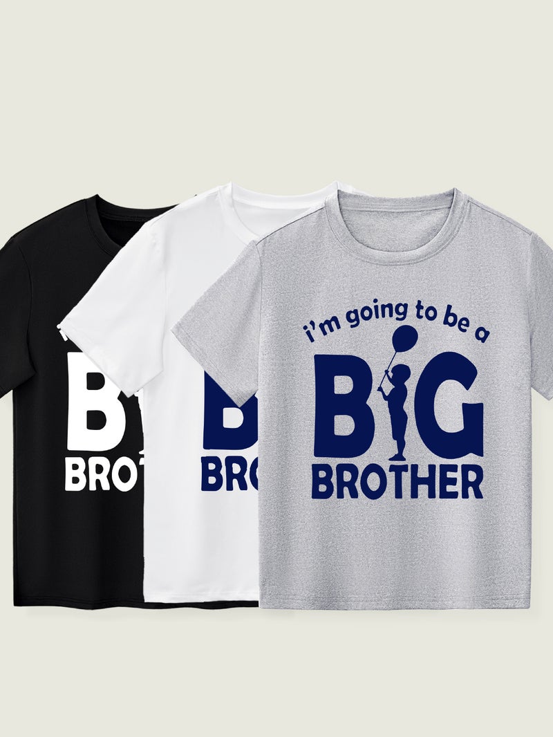 [Dz] Boys' Round Neck Short-Sleeved T-Shirt With Letter Print For Casual And Comfortable Children'S Clothing Export Delivery - Image 3