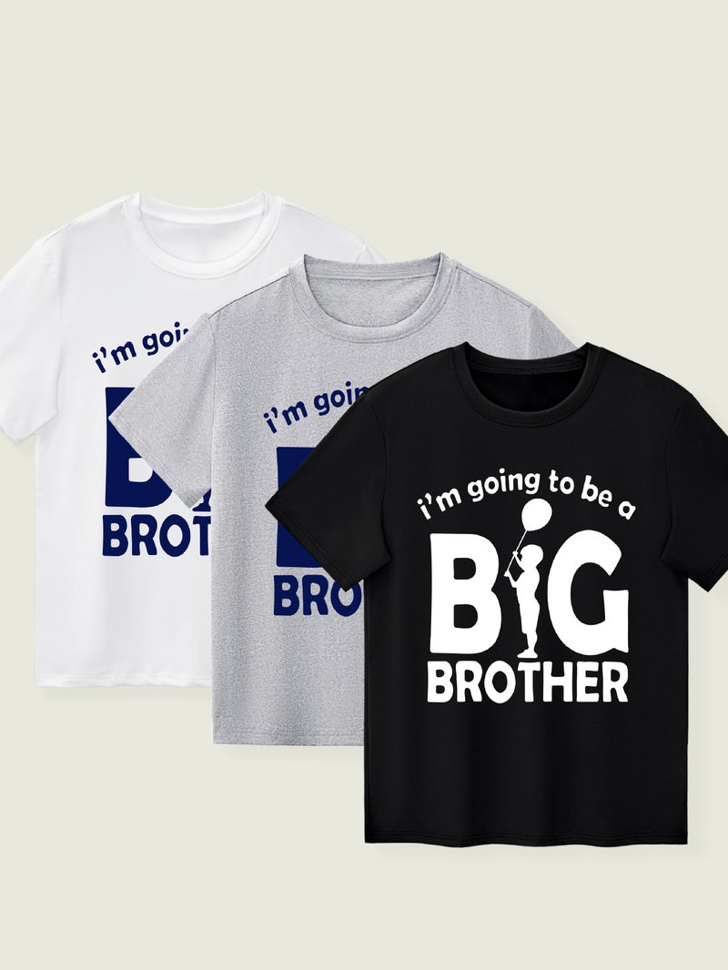 [Dz] Boys' Round Neck Short-Sleeved T-Shirt With Letter Print For Casual And Comfortable Children'S Clothing Export Delivery - Image 2