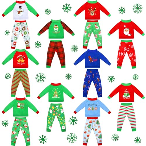 Liitrsh 20 Pcs Christmas Ugly Sweaters Doll Clothes Accessories Christmas Santa Elk Snowman Clothing Pajamas for Doll Holiday Decoration - Image 1