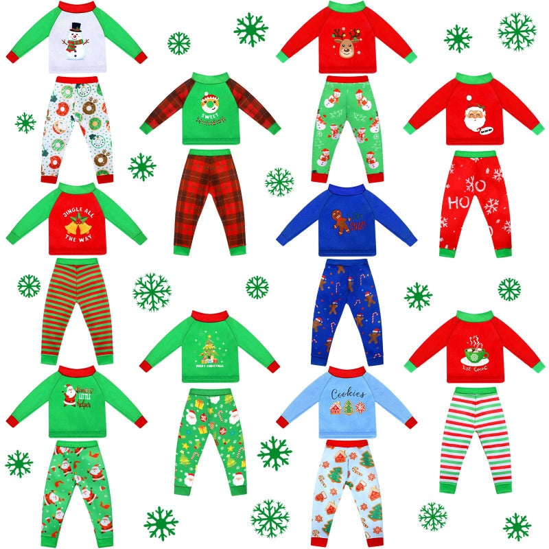 Liitrsh 20 Pcs Christmas Ugly Sweaters Doll Clothes Accessories Christmas Santa Elk Snowman Clothing Pajamas for Doll Holiday Decoration - Image 3