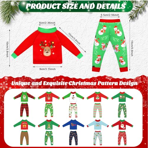 Liitrsh 20 Pcs Christmas Ugly Sweaters Doll Clothes Accessories Christmas Santa Elk Snowman Clothing Pajamas for Doll Holiday Decoration - Image 5