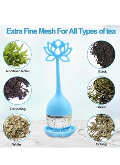 SYOSI Tea Infuser Filter 2 Pack Stainless Steel Tea Ball - Loose Tea Steeper Mesh Tea Cup Filter with Flower shaped Silicone Handle for Loose Leaf or Herbal Tea, Best Tea Infuser for Loose Leaf  - Image 4