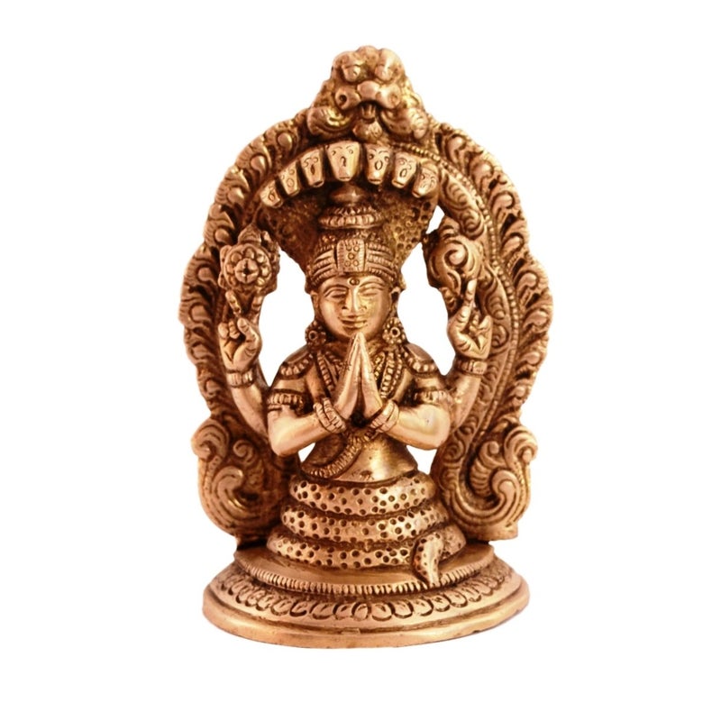 Purpledip Rare Collection God of Yoga Maharishi Patanajli Brass Statue for Home Dcor Home Temple Unique Indian Gift 11083