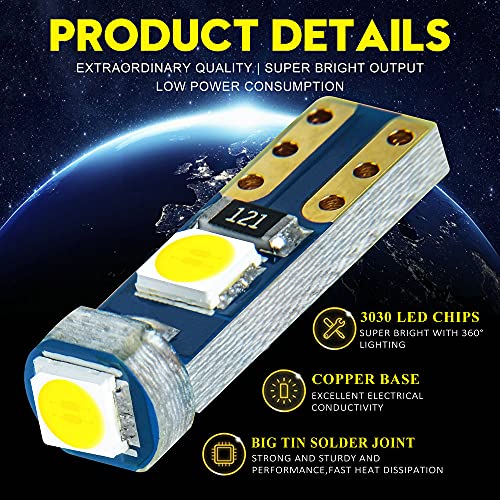 DODOFUN White T5 37 74 LED Bulb with Twist Lock Socket PC74 PC37 Dashboard Instrument Panel Gauge Cluster Light Pack of 10 - Image 3