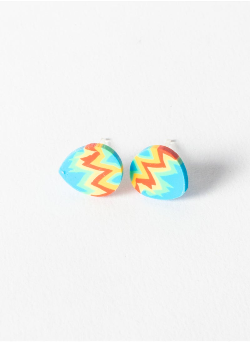 The Black Pearl Accessories Small Silicon Earring for Baby-Premium Quality- Multi Colored Egg 