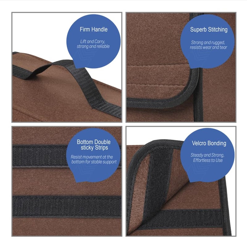 JVCV ® Car Trunk Boot Organizer, Car Storage and Organizer Anti Slip Car Accessories Organizer for Car, Suv, Sedan, Truck, Minivan Anti Slip Bottom (Small - Brown) - Image 4