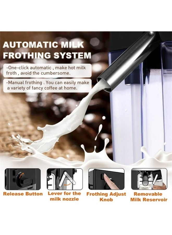Jassy Espresso Machine, Built-in Automatic Milk Frother, Home Coffee Maker, 19 Cup Espresso Machine, Small Coffee Maker, Suitable for American Coffee, Latte Machine - Image 3