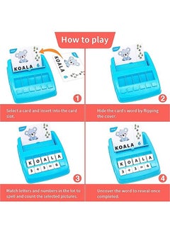 YelaJoy Matching Letter Game for Kids,2in 1 Spelling and Math Educational Learning Toys, Preschool Learning Sight Words Toys, With 32 Flash Cards,3-8 Years Old Boys Girls  - Image 4