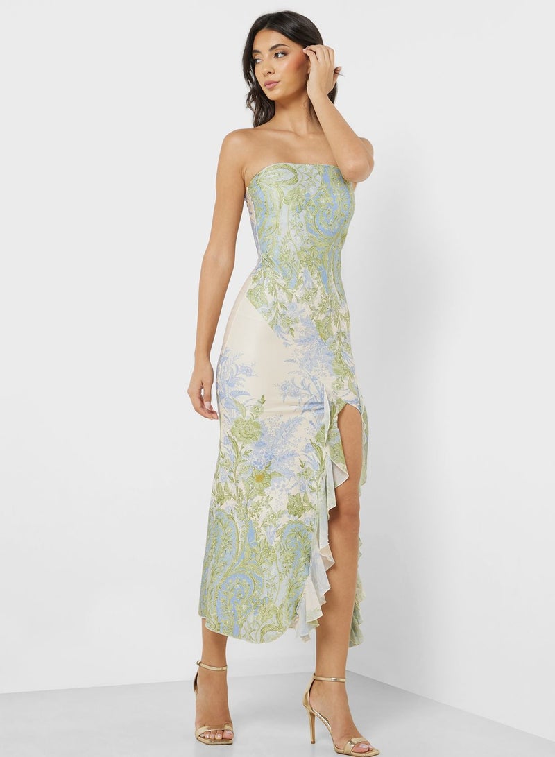ELLA Floral Strapless Dress - Image 4