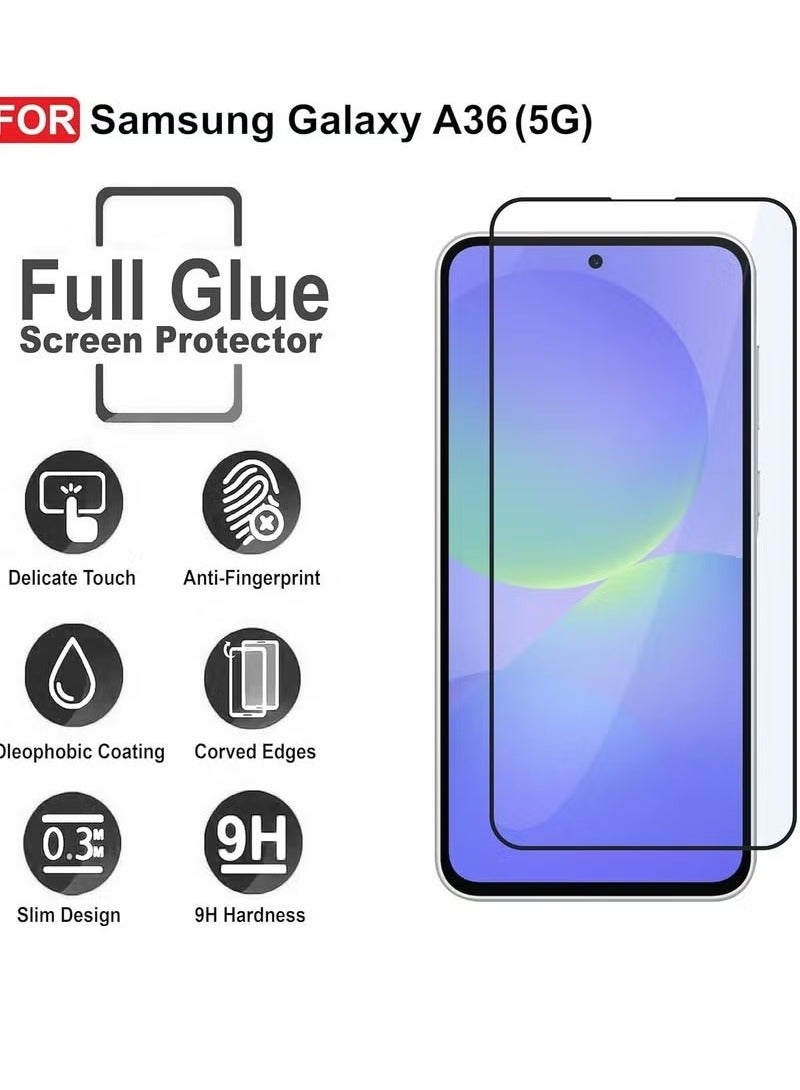 SHOPI Samsung A36 5G Screen Protector – Edge-to-Edge Full Coverage Tempered Glass Film – Anti-Scratch, Anti-Fingerprint, HD Clarity Screen Guard – Ultra-Thin, Bubble-Free, 9H Hardness Protection for Samsung Galaxy A36 5G (2025), 6.7 Inch Display - Image 2