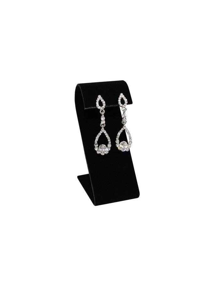 MOOCA 6 Black Velvet Earring Stand Showcase Displays Earring Jewelry Display Stands, 3 1/4 in H, Black Velvet - Image 3