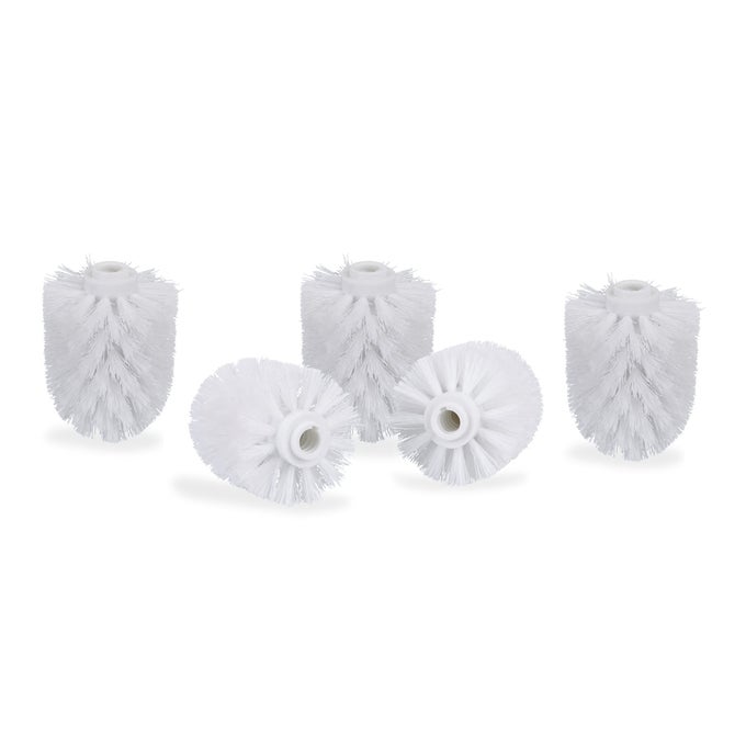 SET OF 5 TOILET BRUSH HEADS LOOSE TOILET BRUSHES 12 MM THREAD REPLACEMENT BRUSH HEAD DIAMETER 7 CM WHITE