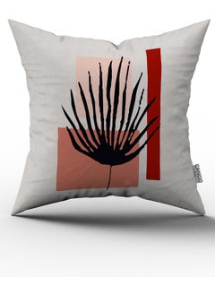 Cango Home Black Red Modern Leaf Patterned Digital Printed Throw Pillow Case CGH657  - Image 1