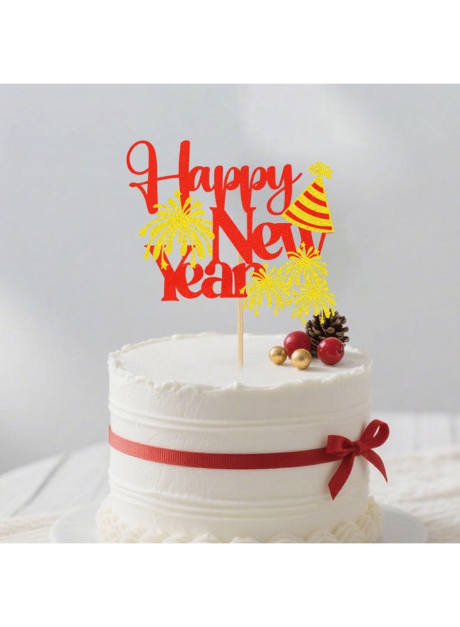 New Year Cake - New Year Cake Decoration - Gold, New Year Happy New Year - Party Supplies, Baking Decoration, Gift - Image 3
