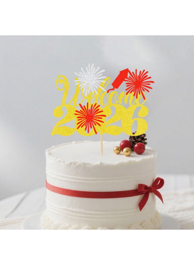 New Year Cake - New Year Cake Decoration - Gold, New Year Happy New Year - Party Supplies, Baking Decoration, Gift - Image 4