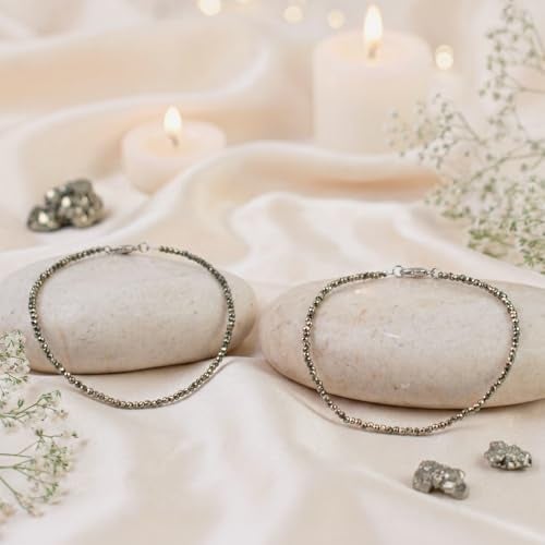 Astrotalk Raw Pyrite Anklet Set of 2 | Stone of Money, Protection & Power | Pyrite Anklet for Women | Best Gift Items | Spiritual Jewellery for Women | Valentine Gift for Girlfriend - Image 2