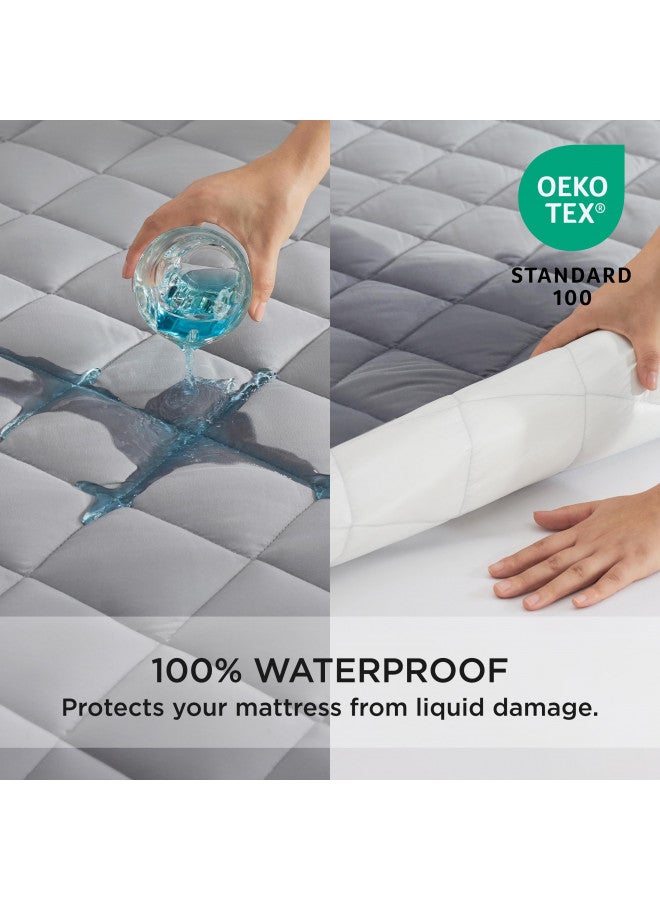 Bedsure Bedsure Waterproof Mattress Protector, Queen Size Mattress Pad Quilted with Deep Pocket up to 22 Inches, Soft Breathable Queen Noiseless Mattress Cover, Grey  - Image 2