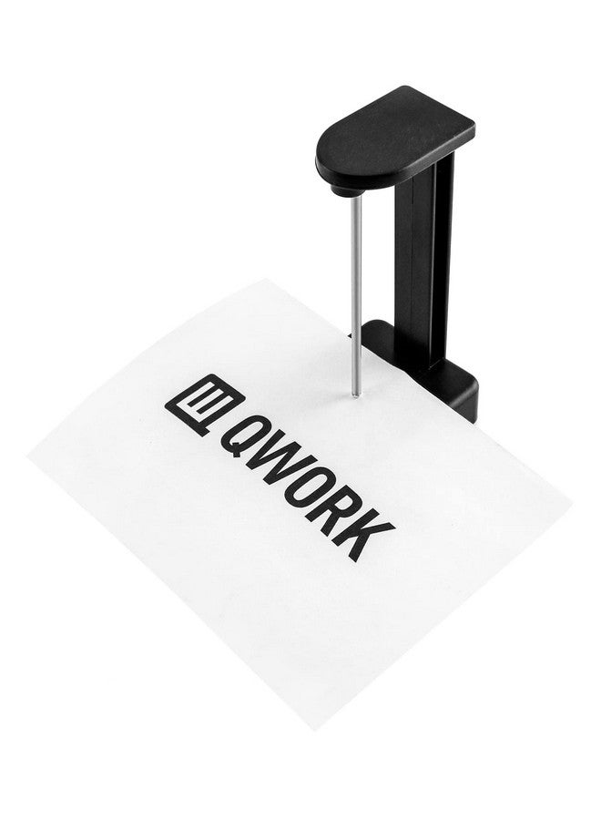 QWORK Paper Memo Holder Receipt Holder, 2 Packs Black Receipt Invoice Spike Stick Bill Fork Memo Note Spike With Safety Cap And Base - Image 5