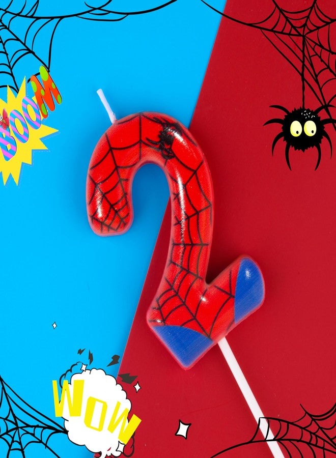 PHD CAKE 2.76 Inch Number 2 Spider Birthday Candles, Spider Cartoon Themed Number Candles, Cake Number Candles, Party Celebration - Image 2