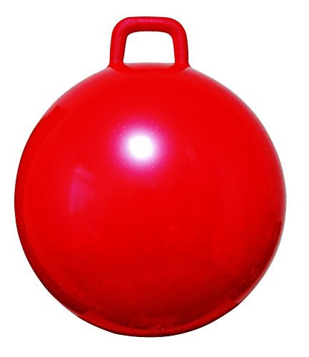 AppleRound Space Hopper Ball with Air Pump 28in70cm Diameter for Age 13 Kangaroo Bouncer Bouncy Ball with Handle Hippity Hoppity Hopball for Teens Adults Plain Color Red - Image 1