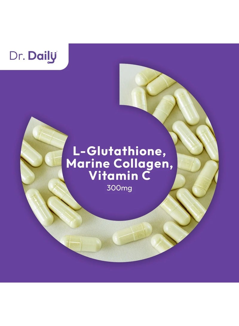 daily Dr. Daily Glutathione with Collagen and Vitamin C Capsules, 300mg, 30 Count - Image 2