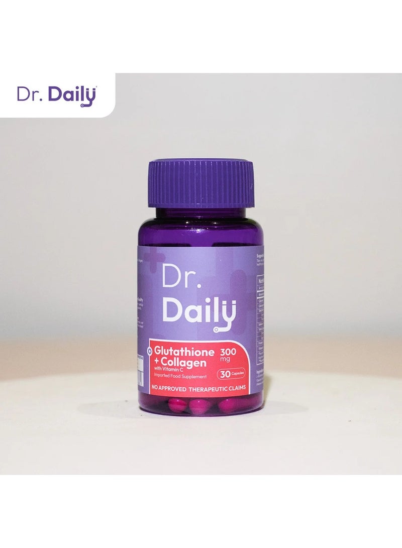 daily Dr. Daily Glutathione with Collagen and Vitamin C Capsules, 300mg, 30 Count - Image 4