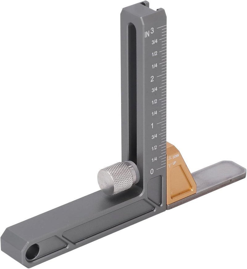 Precision Imperial Height Gauge Aluminum Alloy Adjustable Depth Measurement Tool for Woodworking Saw Table Trimming Machine Cabinet Making Durable Measuring Instrument - Image 5